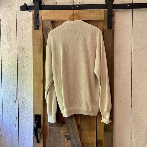 Vintage 80s Light Beige Button Down Grandpa Cardigan Sweater by Izod size M - Picture 5 of 7